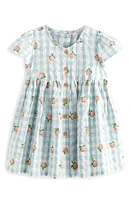 NEXT Apricot Gingham Seersucker Dress in Blue at Nordstrom, Size 6-7Y