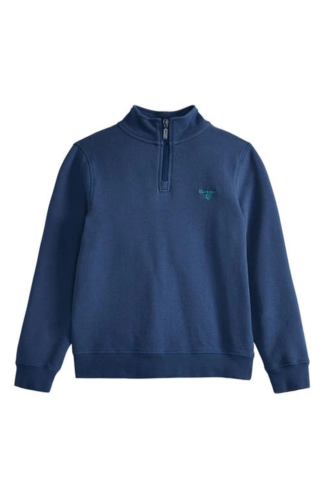 Barbour Kids' Myles Quarter Zip Sweatshirt Dark Denim at