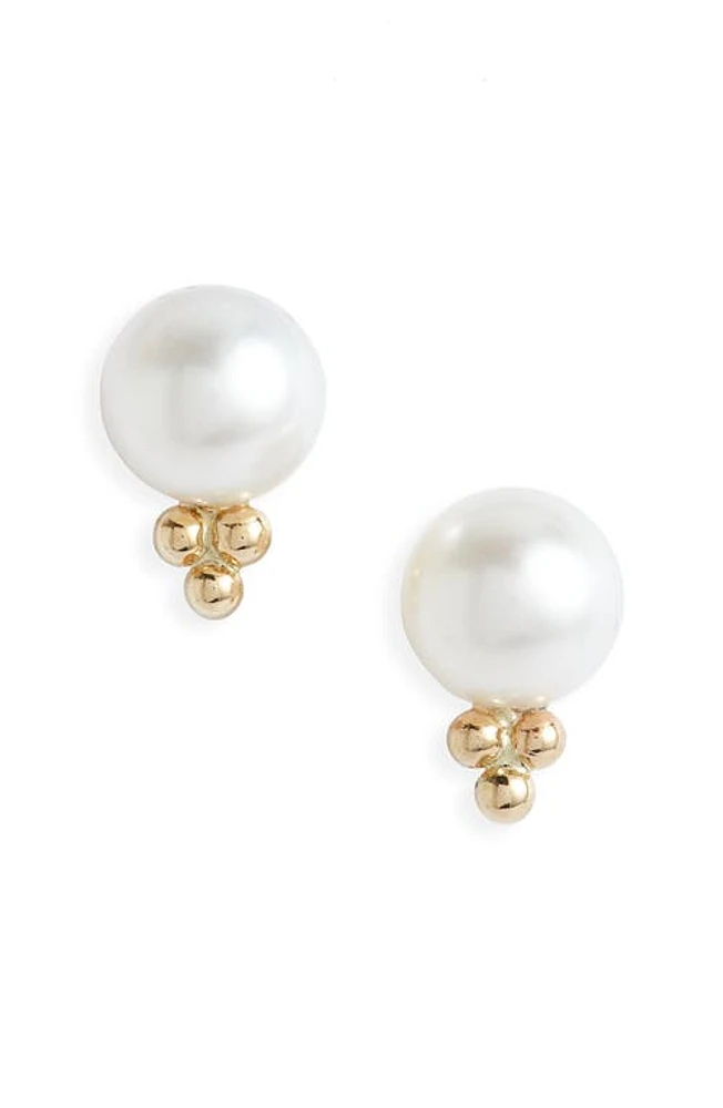 Poppy Finch Bubble Trio Cultured Pearl Stud Earrings in Gold at Nordstrom