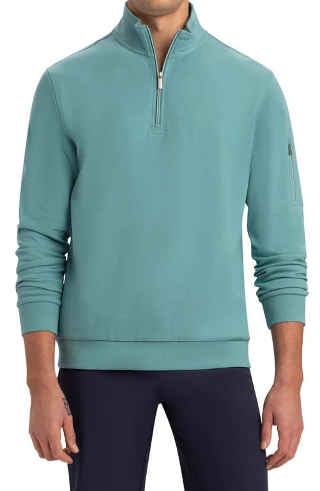 Bugatchi Cotton Blend Quarter Zip Pullover at Nordstrom,