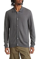 Officine Générale Kylan Dot Pattern Cotton & Lyocell Knit Button-Up Shirt Lightgrey/Midgrey at Nordstrom,