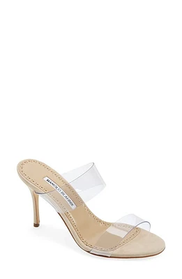 Manolo Blahnik Scolto Transparent Strap Sandal Nude at Nordstrom,