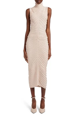 Alaïa Sculpting Jacquard Knit Midi Dress Beige at Nordstrom, Us