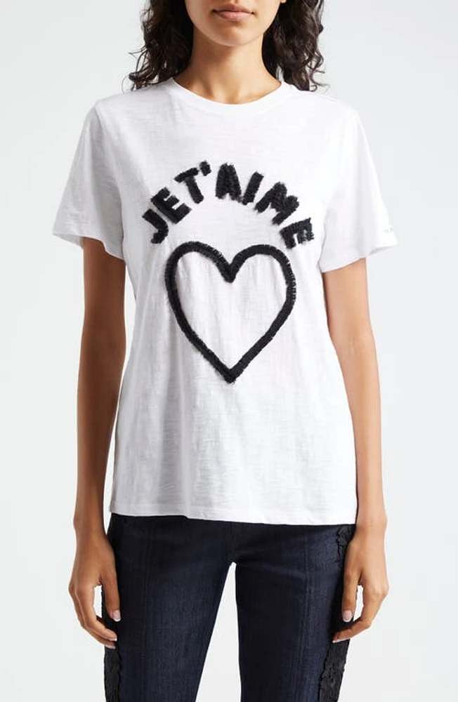 Cinq à Sept Je T'Aime Cotton Graphic T-Shirt White/Black at Nordstrom,