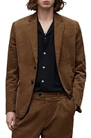 AllSaints Kiels Stretch Cotton Blend Velvet Blazer Faded Brown at Nordstrom,