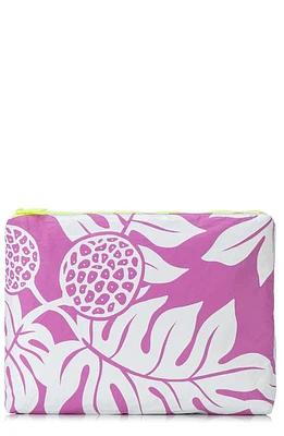 Aloha Collection Medium Water Resistant Tyvek Zip Pouch in White/Orchid at Nordstrom