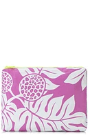 Aloha Collection Medium Water Resistant Tyvek Zip Pouch in White/Orchid at Nordstrom