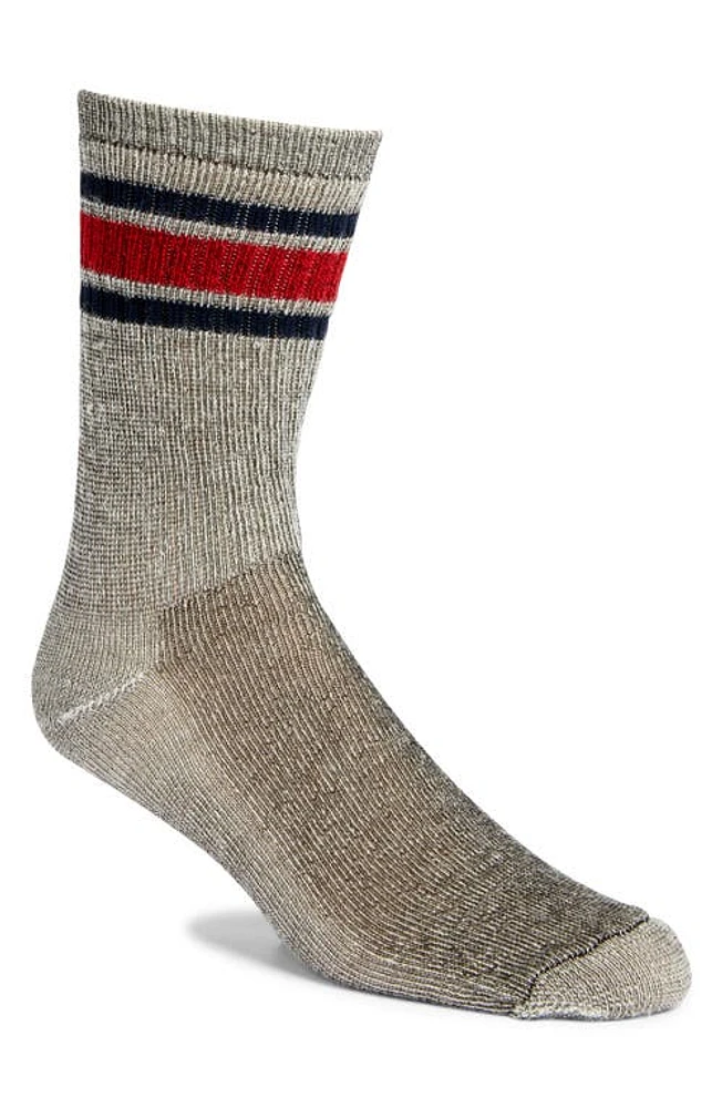 American Trench Stripe Merino Wool Blend Crew Socks in Classic Grey at Nordstrom