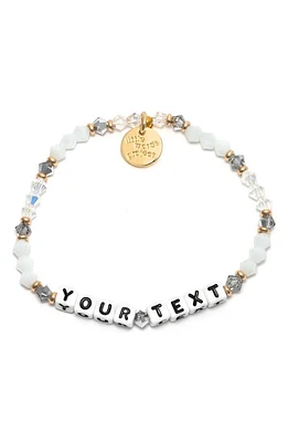 Little Words Project Empire Custom Beaded Stretch Bracelet in White at Nordstrom