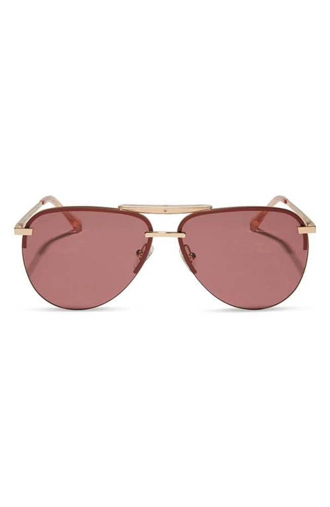 DIFF Tahoe 65mm Oversize Polarized Aviator Sunglasses in Gold /Mauve at Nordstrom