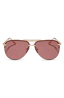 DIFF Tahoe 65mm Oversize Polarized Aviator Sunglasses in Gold /Mauve at Nordstrom