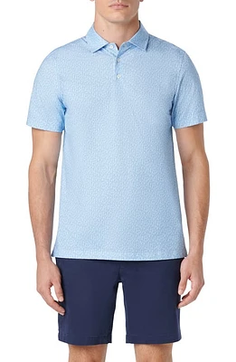 Bugatchi Victor OoohCotton Golfer Print Polo Azure at Nordstrom,