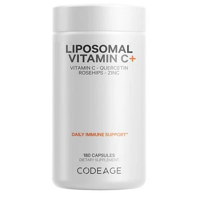 Codeage Liposomal Vitamin C 1500mg, Zinc, Elderberry, Citrus Bioflavonoids, Quercetin & Rose Hips, 180 ct in White at Nordstrom