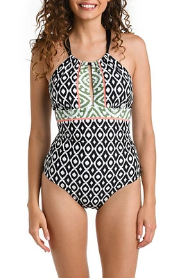 La Blanca Keyhole One-Piece Swimsuit Black at Nordstrom,