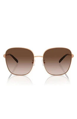 Tory Burch 57mm Gradient Square Sunglasses in Rose Gold at Nordstrom