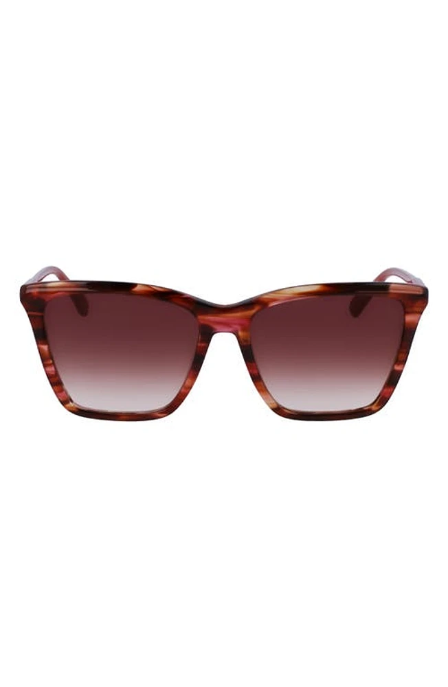 Longchamp Le Pliage 56mm Gradient Rectangular Sunglasses in Red Horn at Nordstrom