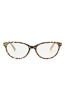 Betsey Johnson Leopard Oval Blue Light Reading Glasses at Nordstrom