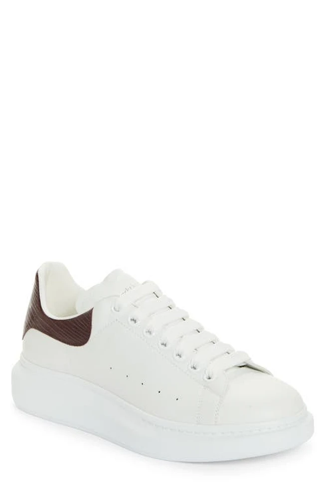 Alexander McQueen Oversized Sneaker White/Burgundy at Nordstrom,