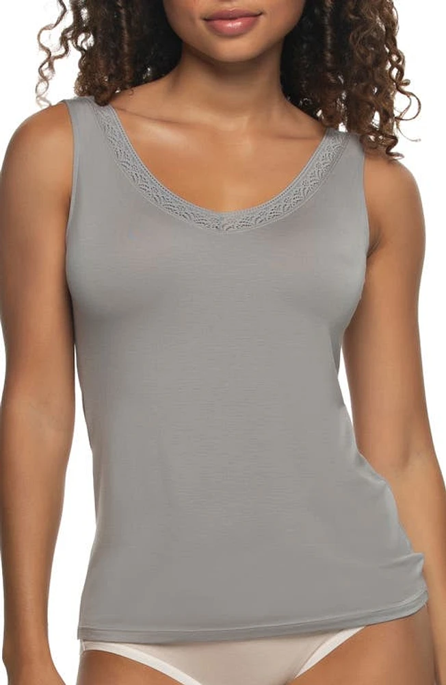 Felina Serene Lace Trim Reversible Tank in Gull at Nordstrom, Size Medium