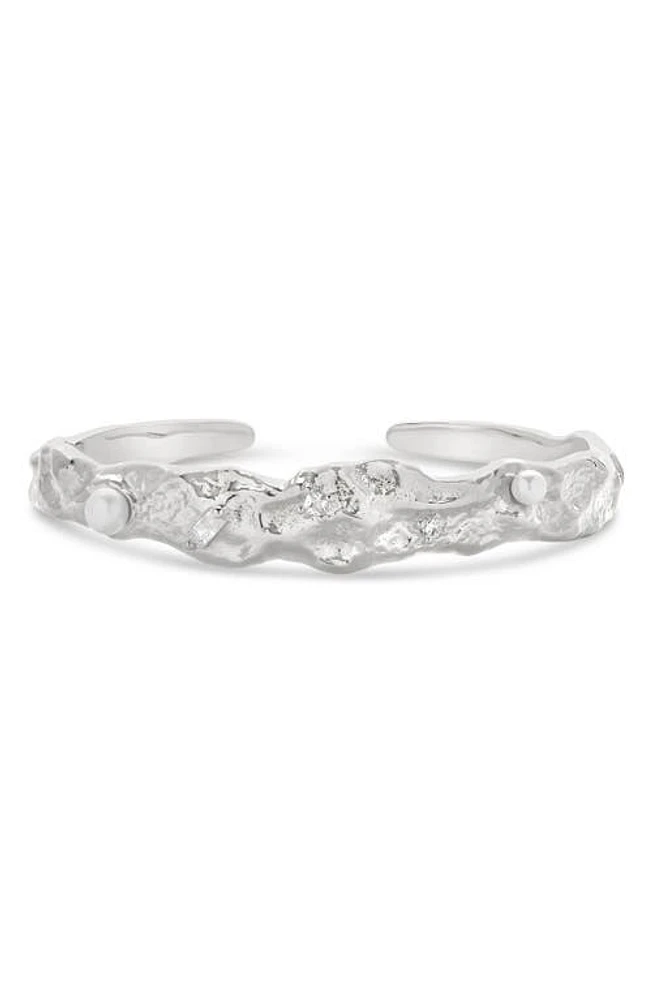 Sterling Forever Caspara Imitation Pearl Cuff Bracelet in Silver at Nordstrom