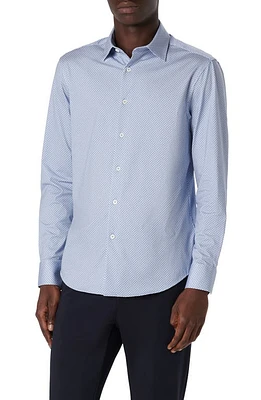 Bugatchi James OoohCotton Diamond Print Button-Up Shirt Air Blue at Nordstrom,