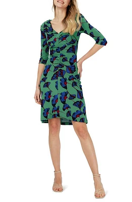 DVF Jim Floral Ruched Dress Falling Gingko Venus Gn Med at Nordstrom,