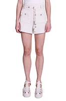 maje Illoni Belted Tweed Shorts Ecru at Nordstrom,