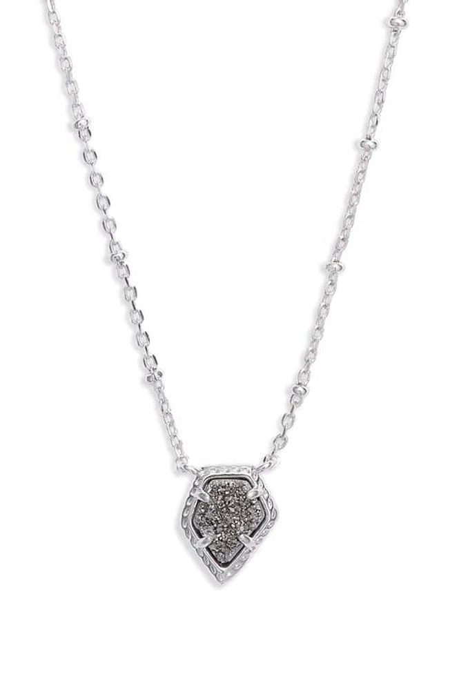 Kendra Scott Tess Station Chain Pendant Necklace in Silver/Platinum Drusy at Nordstrom