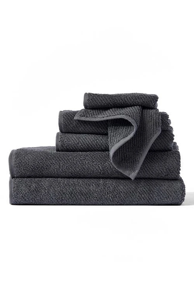 Coyuchi Air Weight 6-Piece Organic Cotton Bath Towel, Hand Towel & Washcloth Set in Shadow at Nordstrom, Size 6 Piece Set