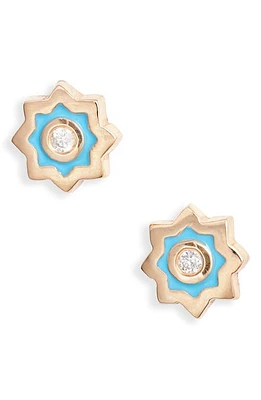 Anzie Icon Diamond Stud Earrings in Blue at Nordstrom