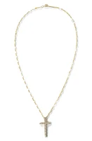 Lana Diamond Cross Pendant Necklace in Yellow Gold at Nordstrom, Size 18