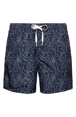 Eton Bandana Print Swim Trunks in Blue at Nordstrom, Size Xx-Large