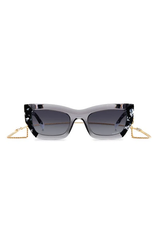 Missoni 53mm Cat Eye Chain Sunglasses in Grey Mirror Black/Grey Shaded at Nordstrom