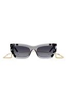 Missoni 53mm Cat Eye Chain Sunglasses in Grey Mirror Black/Grey Shaded at Nordstrom