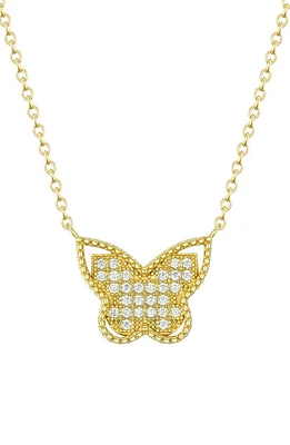 Lily Nily Kids' Cubic Zirconia Butterfly Pendant Necklace in Gold at Nordstrom