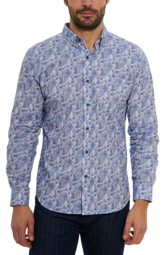 Robert Graham Chastin Abstract Print Button-Up Shirt Blue at Nordstrom,