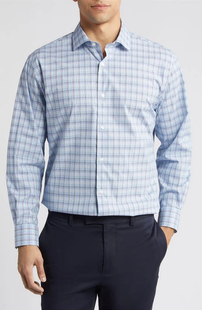 Nordstrom Tech-Smart Traditional Fit Plaid Performance Dress Shirt Blue - White Alvaro at Nordstrom,