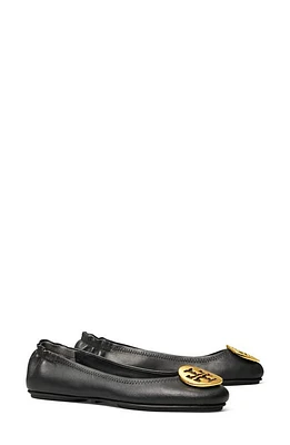 Tory Burch Minnie Travel Ballet Flat in Black/Gold at Nordstrom, Size 7