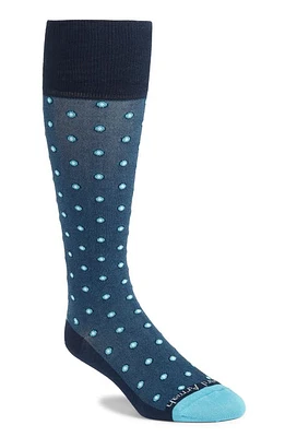 EDWARD ARMAH Shadow Dot Dress Socks in Navy at Nordstrom