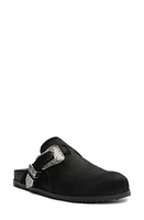 Schutz Grace Buckle Genuine Calf Hair Clog Black at Nordstrom,