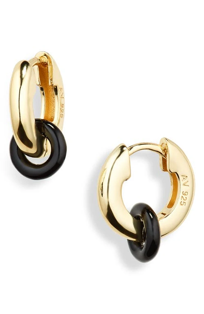 Argento Vivo Sterling Silver Interlock Hoop Earrings in Gold at Nordstrom