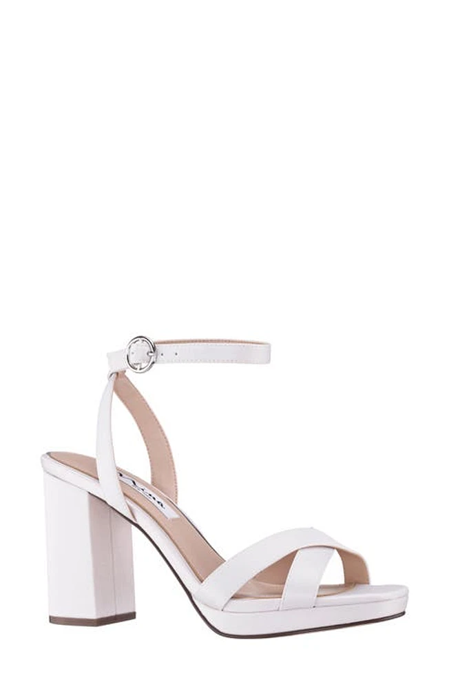 Nina Sheilia Ankle Strap Sandal Luster Satin at Nordstrom,