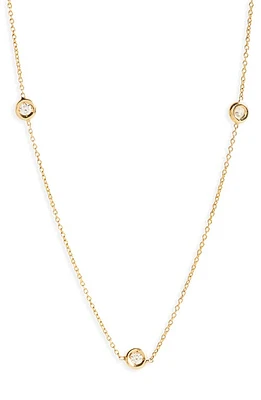 Roberto Coin 3-Station Diamond Necklace in Yellow Gold at Nordstrom, Size 16 In