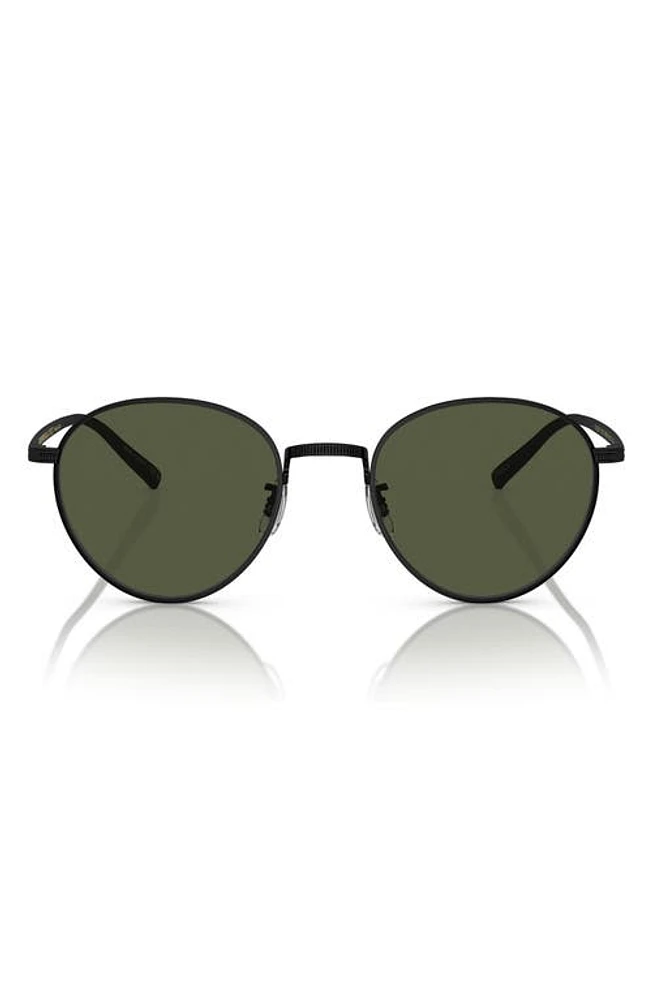 Oliver Peoples Rhydian 49mm Round Sunglasses in Matte Black at Nordstrom