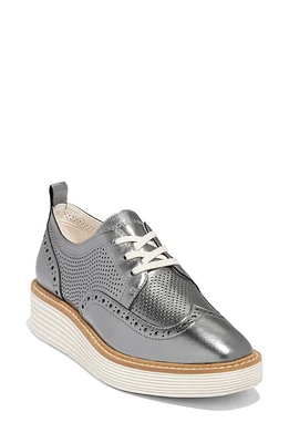 Cole Haan ØriginalGrand Platform Wingtip Derby Pewter Metallic at Nordstrom,