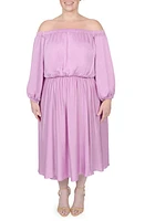 MAYES NYC Edwina Off the Shoulder Midi Dress Orchid at Nordstrom,