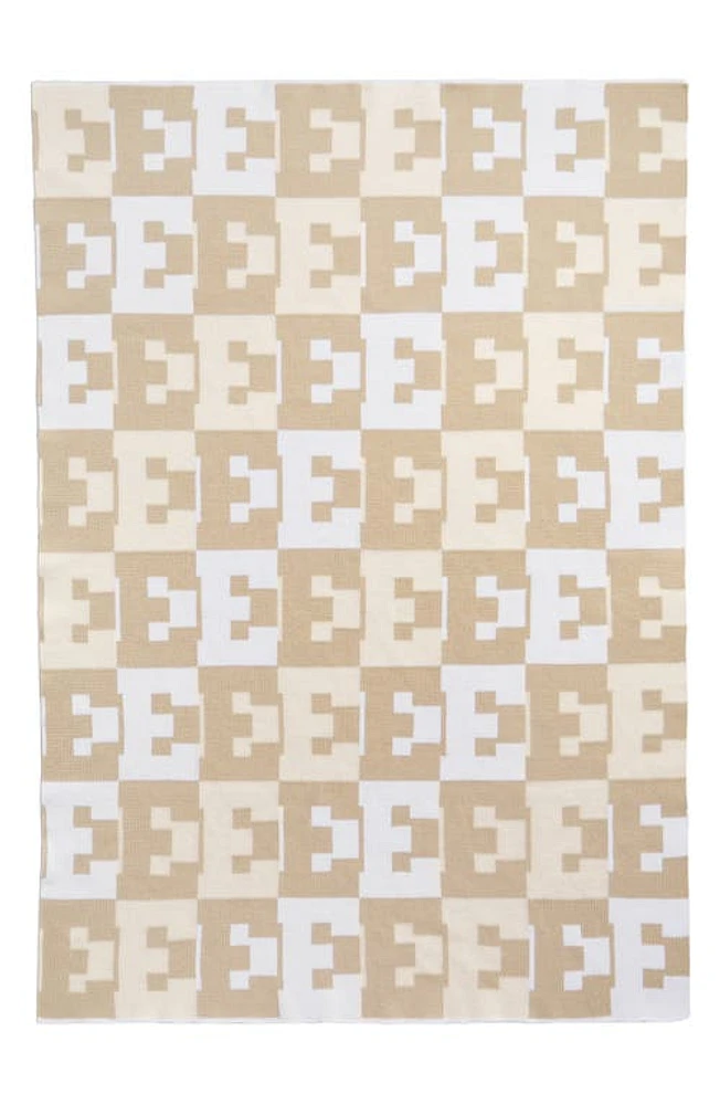 BaubleBar On Repeat Letter Blanket in Neutral-C at Nordstrom, Size Medium