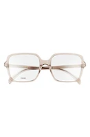 CELINE 57mm Square Reading Glasses in Transparent Taupe at Nordstrom