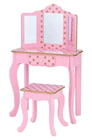 Teamson Kids Fantasy Fields Fashion Gisele Polka Dot Vanity & Stool in Pink /Gold at Nordstrom