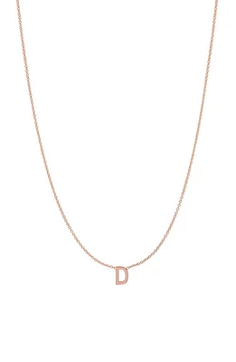 BYCHARI Initial Pendant Necklace in 14K Rose Gold-D at Nordstrom